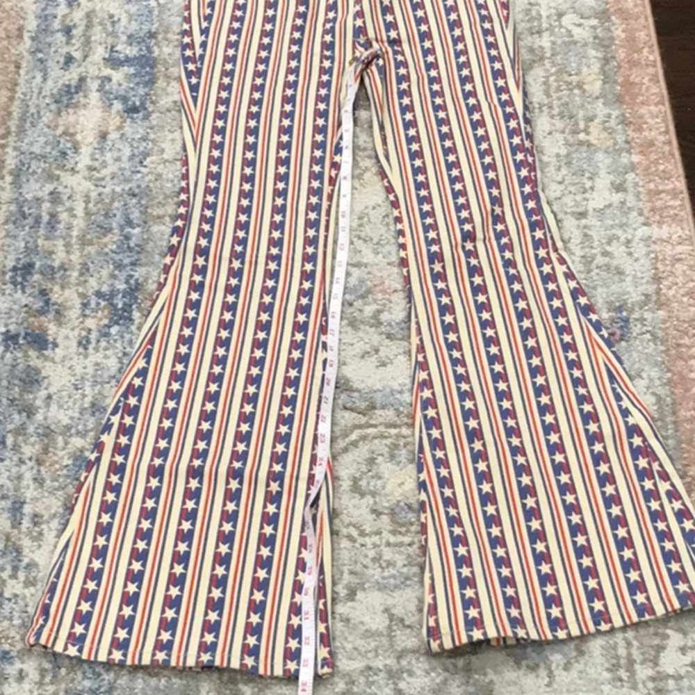 NWOT FREE PEOPLE STARS & STRIPES PENNY PULL ON FLARE JEANS AMERICANA Z569 - Picture 7 of 7